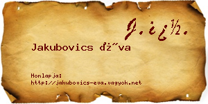 Jakubovics Éva névjegykártya